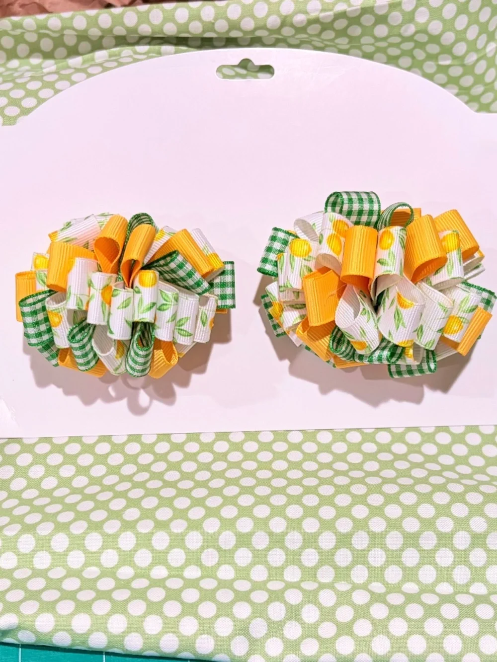 3 inch Pom piggies with plastic barrette clip